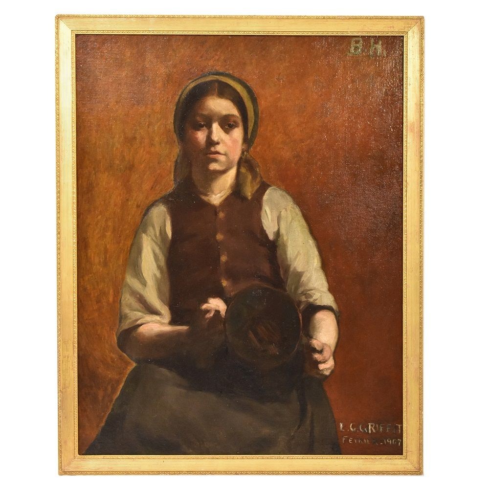 QR318  antique  oil paintings woman portrait painting oil painting portrait 20th century.jpg